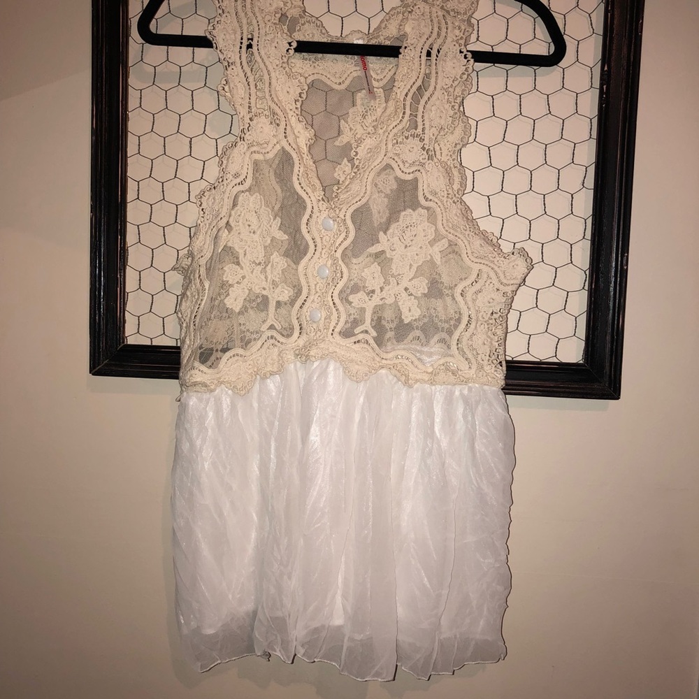 Lace White & Cream Top FROM JAPAN - 1 of a Kind!